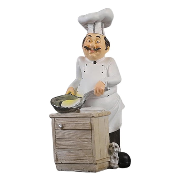 Axioma French Chef Figurine Kitchen Ornament Resin Cook Statue Sculpture Home Bar Decor Cooking
