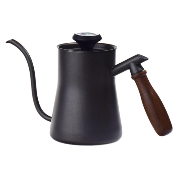 Axioma Gooseneck Kettle Coffee Pour Over Tea Kettle Precision Flow Spout w/ Thermometer Black