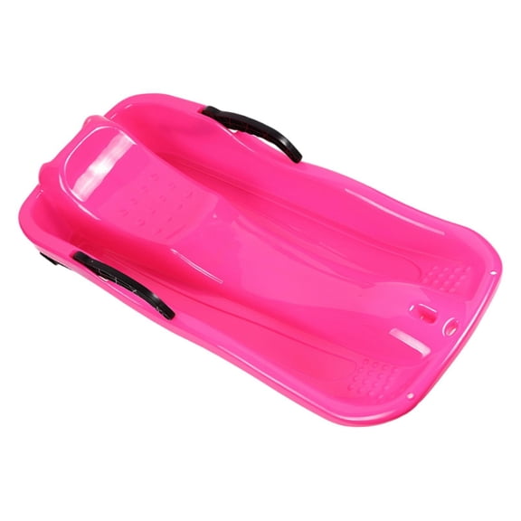 Axioma Heavy Duty Toboggan Sledding Kids Sledge Sleigh with Brake Pull Rope Hole Winter Pink