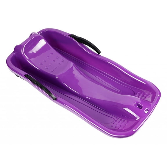 Axioma Heavy Duty Toboggan Sledding Kids Sledge Sleigh with Brake Pull Rope Hole Winter Purple