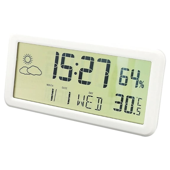 Axioma Indoor Digital Alarm Clock Large Display Electronic Clock for Home Office White