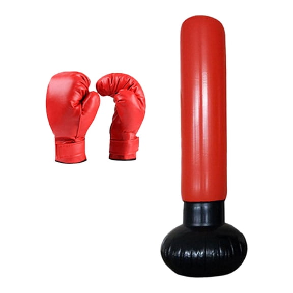 Axioma Inflatable Boxing Bag Inflatable Punching Toy Stable Heavy Bag Multiuse Standing Red