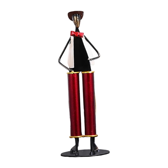 Axioma Iron Music Man Statue Model Desktop Ornament Musical Instrument Figurine Artwork Drumming Player