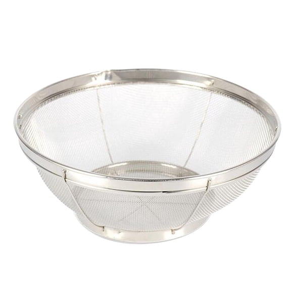 Axioma Kitchen Stainer Basket Fruit Rice Food Drain Draining Washing Colander - Silver, 18.5x8cm