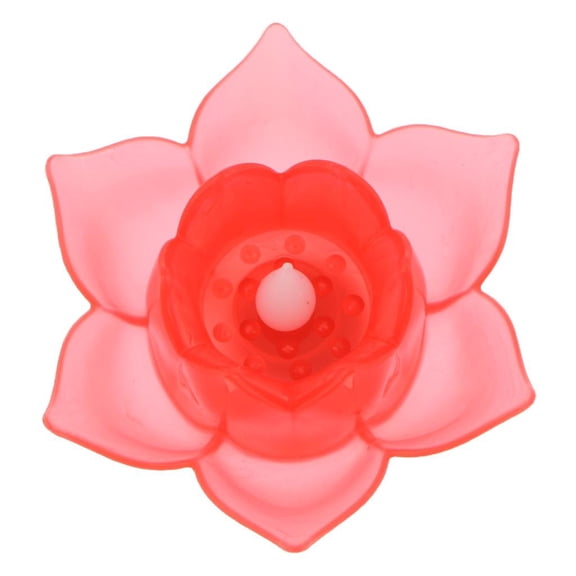 Axioma LED Lotus Lamp Floating Water Wishing Artificial Candle Light Red
