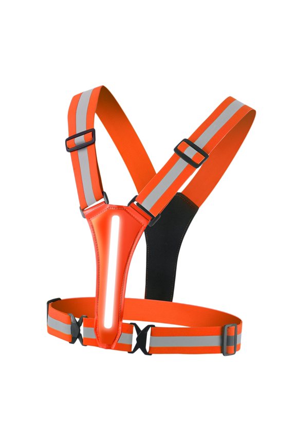 LED Reflective Adjustable Rechargeable 3 Modes Waterproof Glowing Reflector Straps for Night Walking Safety ,Outdoor Activities ,Worker , Orange