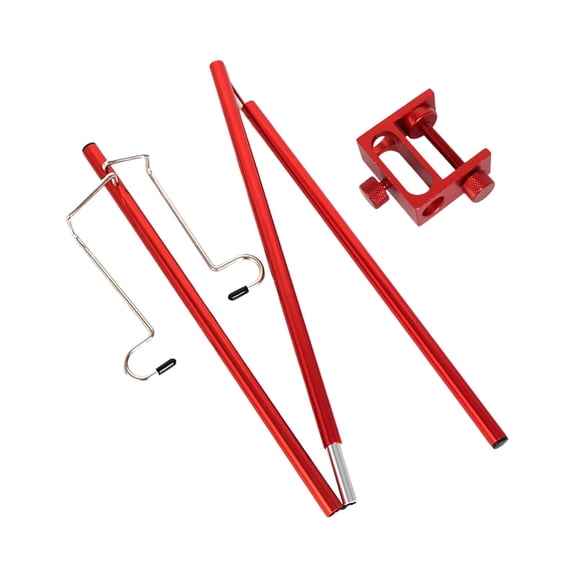Axioma Lamp Post Pole with Stake Double Hook Simple Installation Camping Lantern Holder Red
