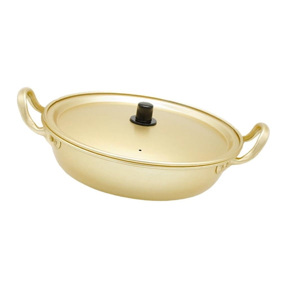 Axioma Light Aluminum Korean Hand-Pulled Noodle Ramyun Noodles Stove Pot Kettle with Lid Cookware, Stove Kettle - Gold, 18cm