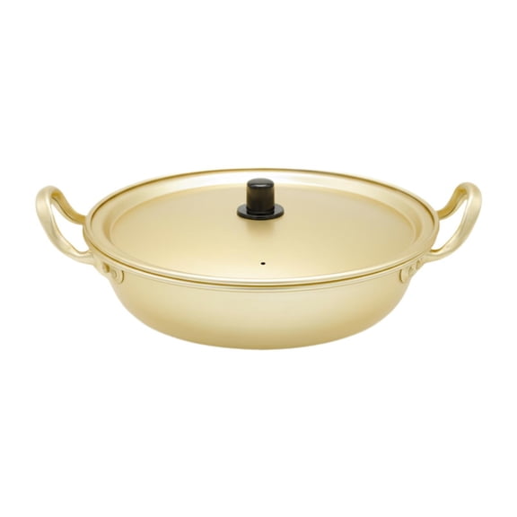 Axioma Light Aluminum Korean Hand-Pulled Noodle Ramyun Noodles Stove Pot Kettle with Lid Cookware, Stove Kettle - Gold, 2cm