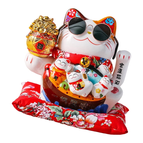 Axioma Living Room Art Sculpture Lucky Cat Decoration Opening Gift Shop Cashier Ceramic Hug Cat Sunglasses