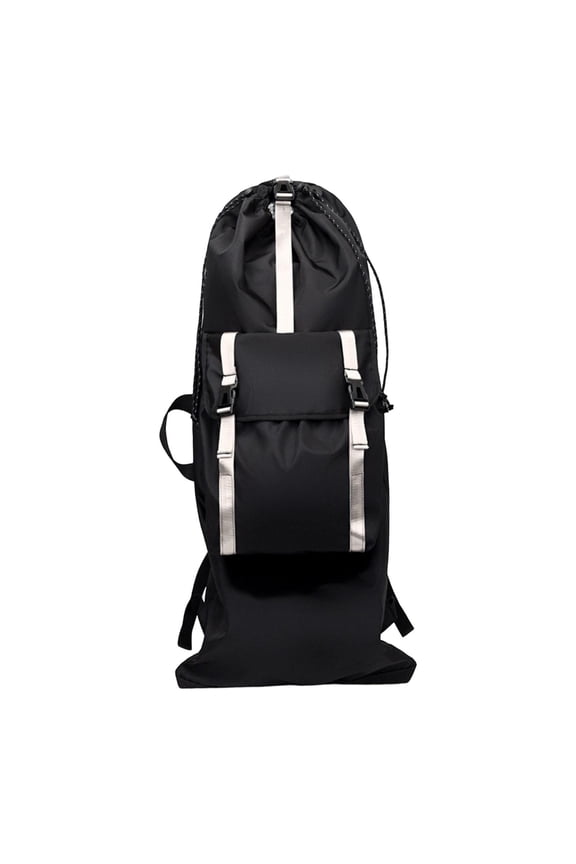 Longboard Backpack with Adjustable Straps Waterproof Shoulder Bag for Skateboard Beige