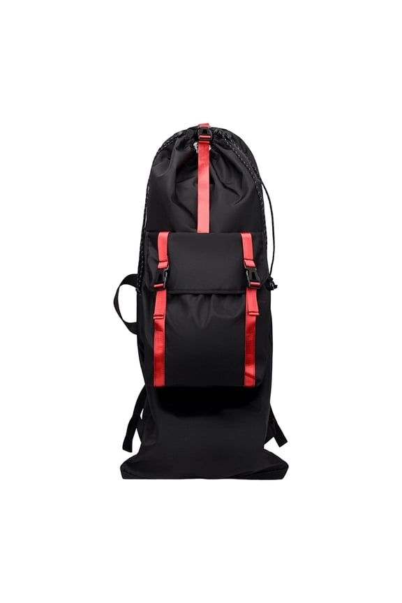 Longboard Backpack with Adjustable Straps Waterproof Shoulder Bag for Skateboard Red