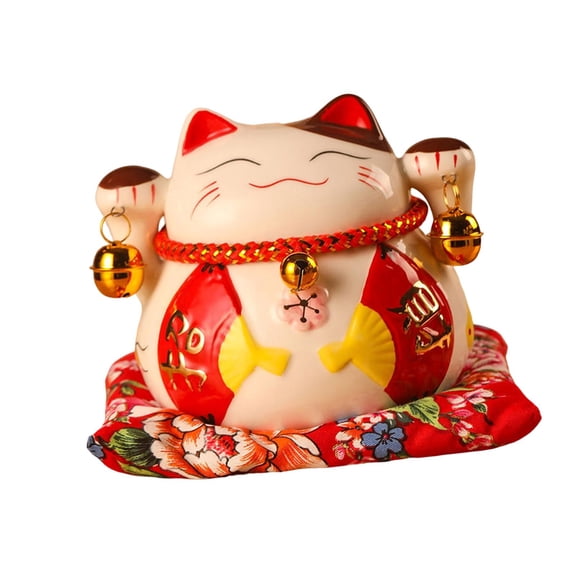 Axioma Lucky Cat Money Bank Animal Statue Money Saving Box Ceramic Ornament for Desktop StyleC