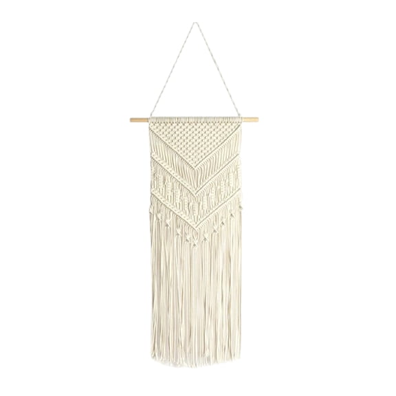 Axioma Macrame Woven Wall Hanging Tapestry- Boho Chic Bohemian Home Decor Geometric Art