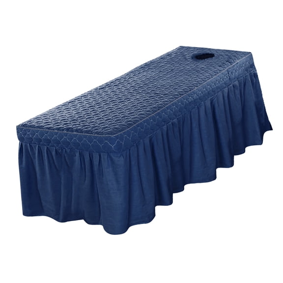 Axioma Massage Cosmetic Table Valance Sheet Cover with Hole 73x28inch Blue