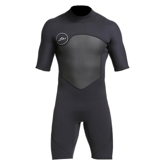 Axioma Mens Shorty Wetsuit Back Zipper Short Sleeve for Snorkeling Surfing Suits Black Black XL