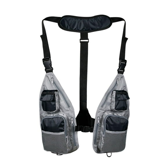 Axioma Mesh Fishing Vest Fishing Equipment Fly Fishing Waistcoat Jacket for Travel Kids Grey