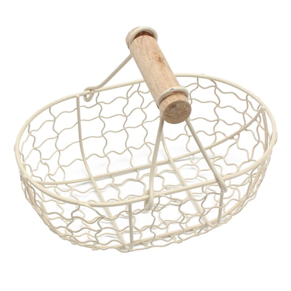 Axioma Metal Bread Storage Organizer Basket Fruit Vegetables Serving Basket Beige