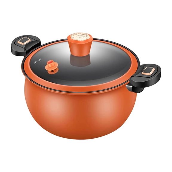 Axioma Micro Pressure Cooker Dual Handle Cooking Pots for Pasta Noodle Boiling Soup orange