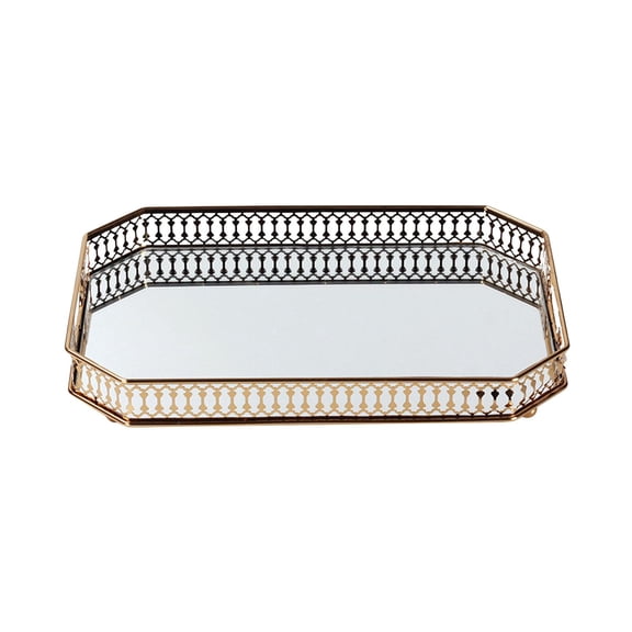 Axioma Mirror Serving Tray Mirrored Glass Vanity Tray Fruit Plate Modern Makeup Vanity