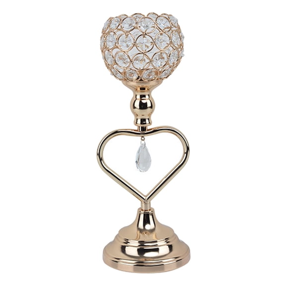 Axioma Modern Crystal Candle Holder Decoration Tealight Candelabrum Gold Candlestick 4.33x12.60inch