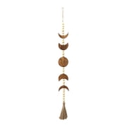 Axioma Moon Phase Wall Hanging Garland Wood Bead Boho Ornament for Home Bedroom Nursery Brown