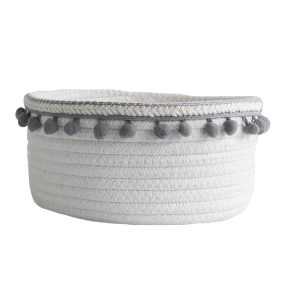 Axioma Nordic Storage Basket Household Woven Cotton Thread Wool Ball Sundries Decor Gray Plush Ball