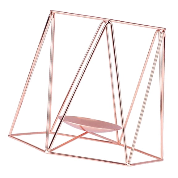 Axioma Northern Europe Style Metal Geometric Structure Tealight Candle Holder, Romantic Candlestick For Home Dinner Wedding Decoration L