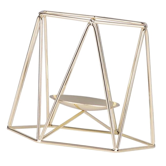 Axioma Northern Europe Style Metal Geometric Structure Tealight Candle Holder, Romantic Candlestick For Home Dinner Wedding Decoration S