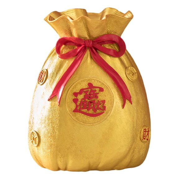 Axioma Novelty Flower Vase Money Bag Shape Wealth Collectibles Figurine Feng Shui Planter Pot for Tabletop Decor Accent Office Furnishing Store