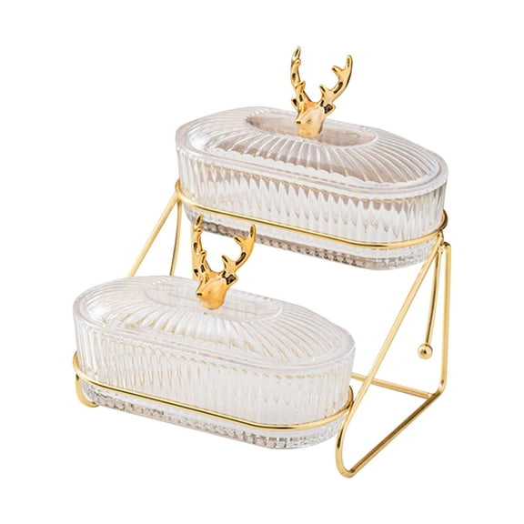 Axioma Nuts Tray Dried Fruits Tray Organizer 2 Layer with Metal Rack Appetizer Tray for