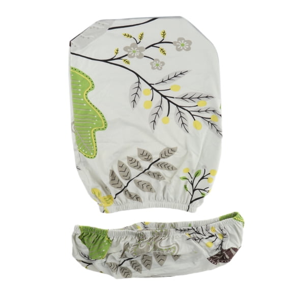 Axioma Office Lifting Rotating Arm Slipcover Removable Stretch Computer Cover with Floral Patterns - White-Leaves 1