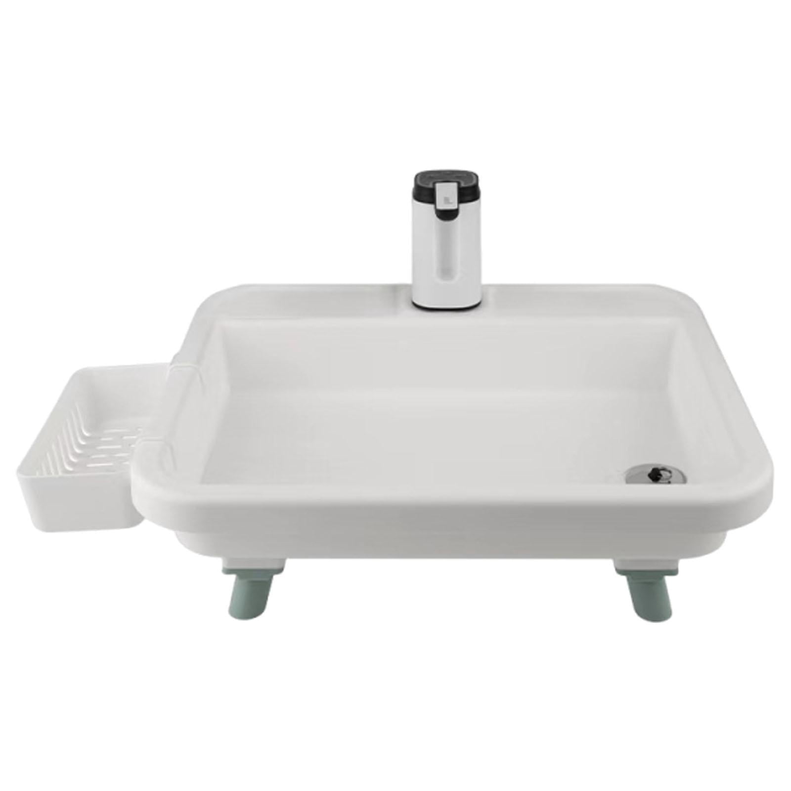 Axioma Outdoor Portable Sink Mobile Hand Wash Station Easy Setup Convenient with Electronic Faucet for Workshops Family Use Camping White