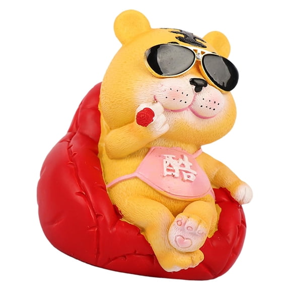 Axioma PETSOLA Chinese New Year Tigers Animal Figurines, Mini Animal Tabletop Sculpture Red