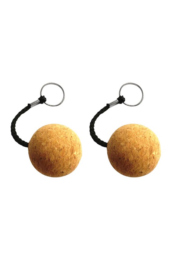 Pack of 2, Light 5cm Floating Cork Keyring Keychain, Floatable Water Buoyant Key