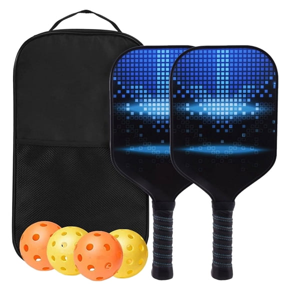Axioma Pickleball Paddles with Carry Bag Nonslip Grip Portable with 4 Balls Rackets for Small Square