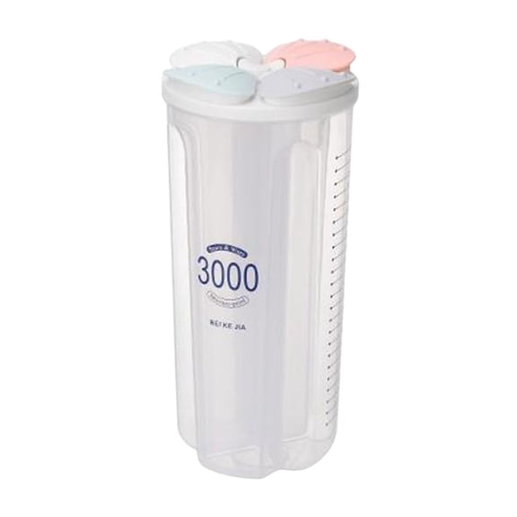 Axioma Plastic Divided Box Organizer Clear Plastic Case Storage Container for Cereal, Nut, Sugar, , Chocolate Beans etc 3000ml