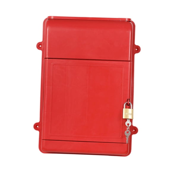 Axioma Plastic Lockable Mailbox Wall Mount Large Drop Box Outdoor Letter Collection for red