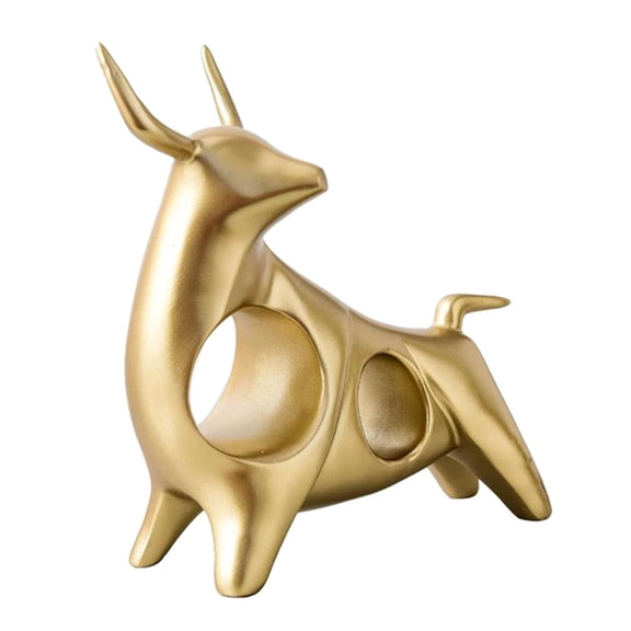 Axioma Resin Cattle Sculpture, Handcrafted Art Statue for Living Room Hallway Bedroom Desktop Decor, Housewarming Gifts B