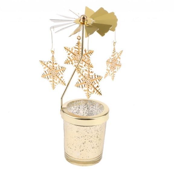 Axioma Romantic Rotating Candle Holder Stand Tealight Candlestick Snowflake