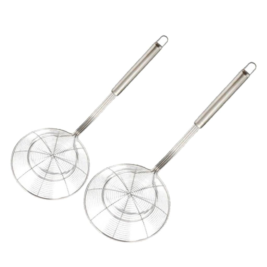 Axioma Set of 2 Stainless Steel Skimmer Ladle Strainer Deep Fry French ...