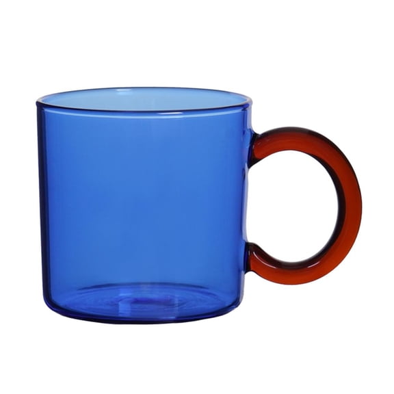 Axioma Thickened Glass Coffee Cup Beer Cocktail Glass 10 ounce for Cappuccinos Tea Bag Juice Wine blue