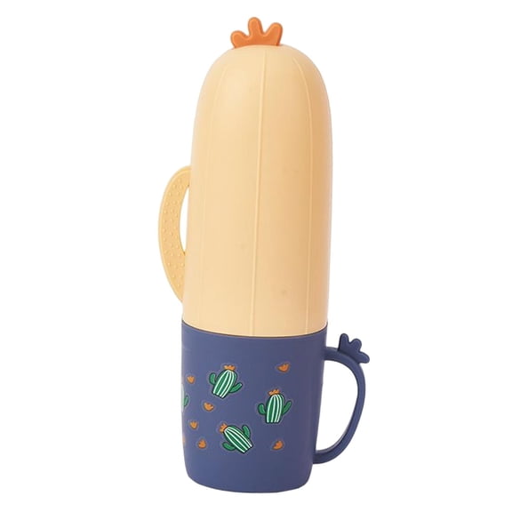Axioma Travel Toothbrush Cup Portable Cute with Cover Toothpaste Container for Bathroom Blue