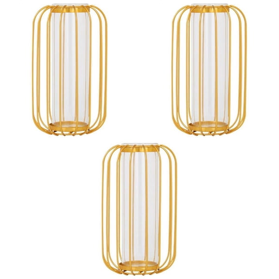 Axioma Wander Cloudly 3pcs Nordic Flower Vase Iron Golden Glass Vase for Home Office