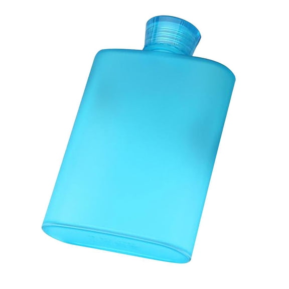 Axioma Water Bottle, Reusable Water Bottles - Small Plastic Flask, Refillable Flat Memo Blue