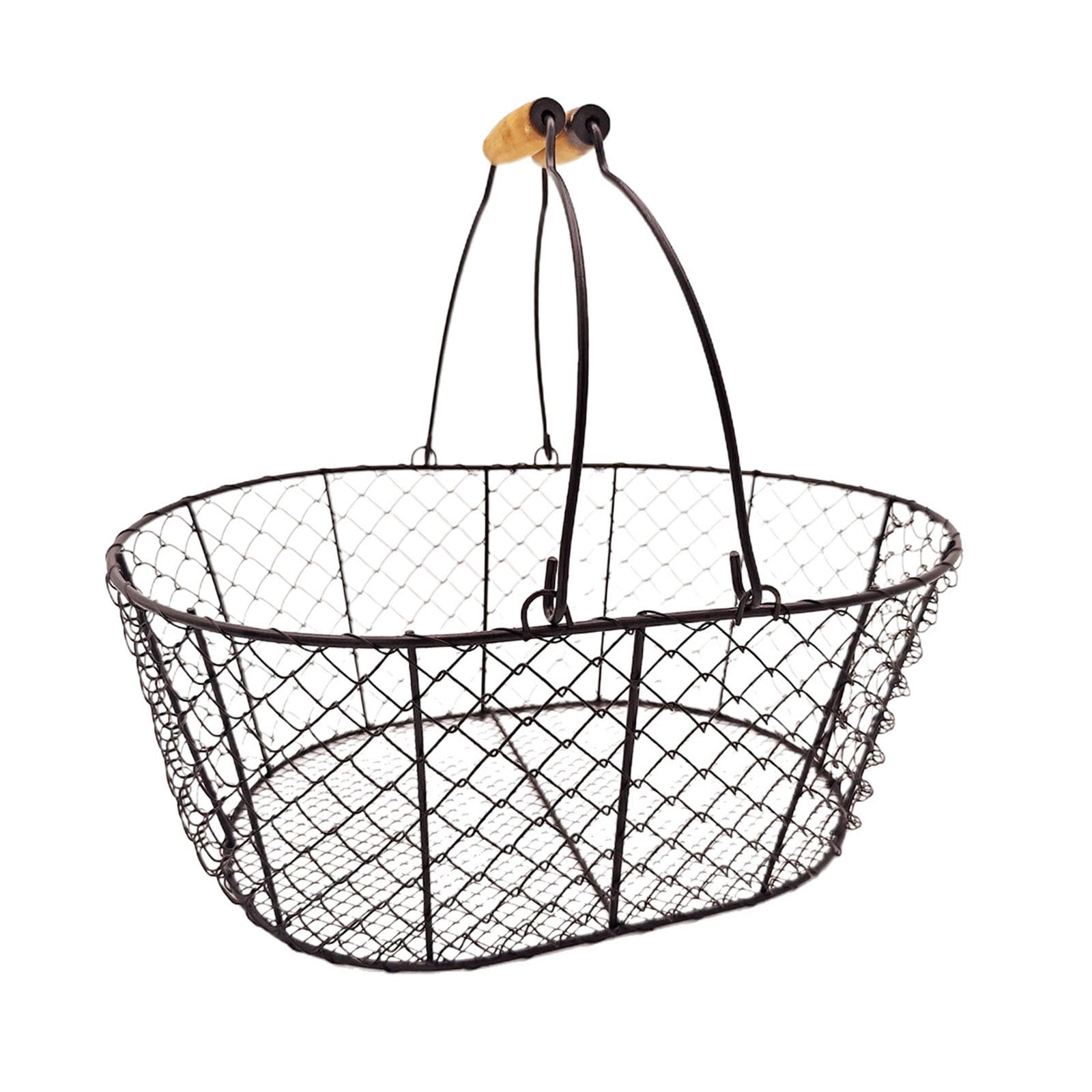 Axioma Wire Storage Basket Large Capacity Bread Basket for Shopping Bathroom Picnic Black