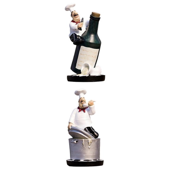 Axioma colaxi 2x Delicate Chef Figurine Ornament Statue Model Kitchen Restaurant Decor