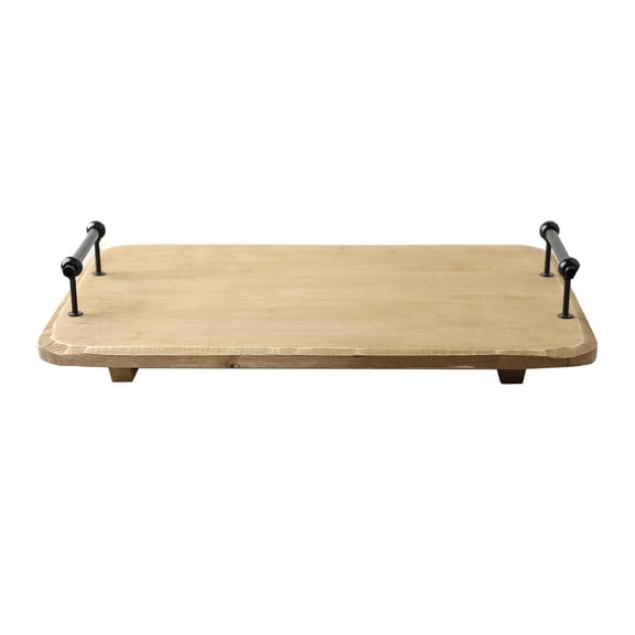 Axioma oshhni Rustic Vintage Food Serving Trays Wooden Board with Metal Handles Stylish L