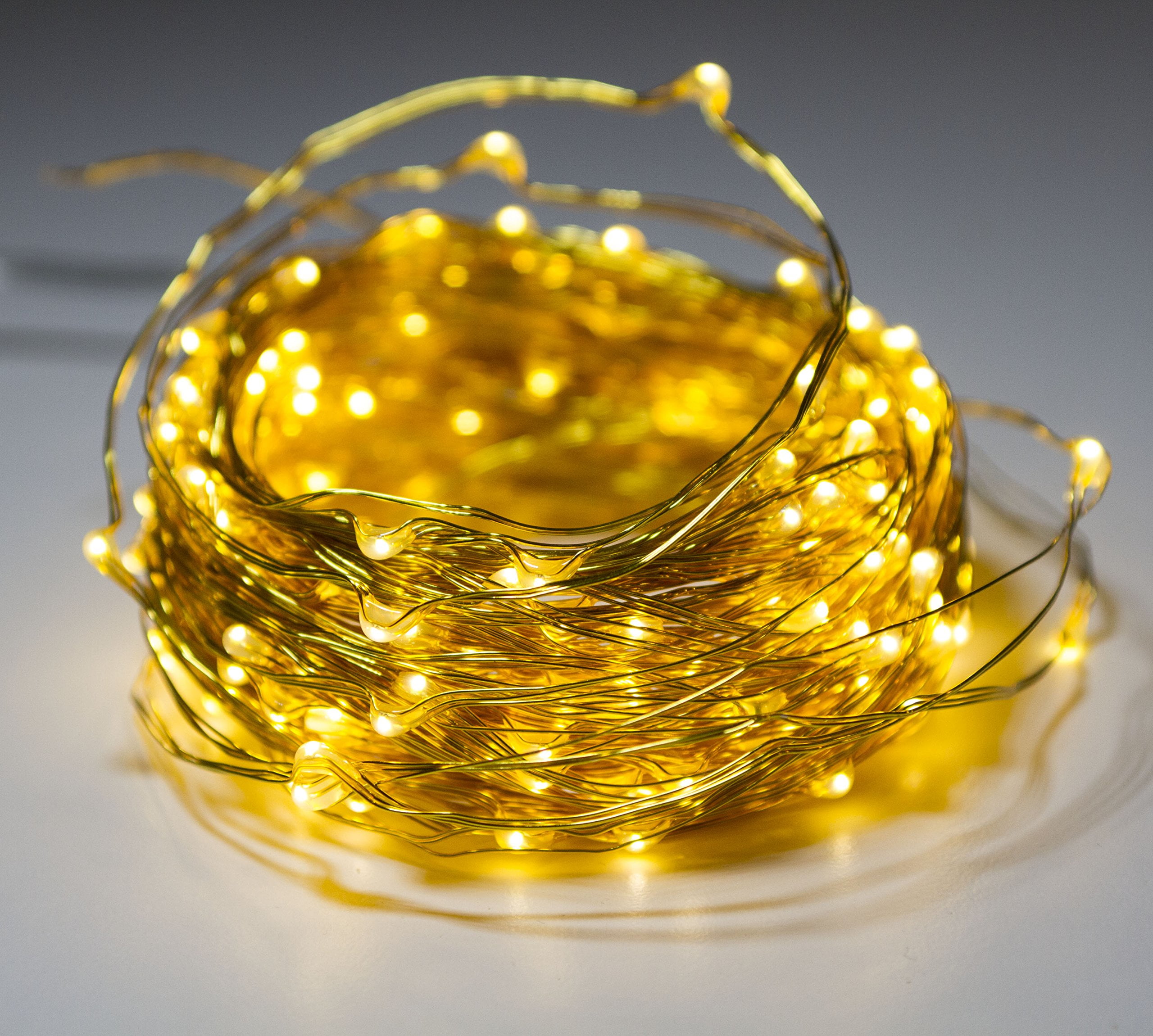 Axis 25016 Metallic Gold LED MicroDot String Lights, 65'