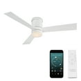 thumbnail image 1 of Axis 52" Matte White Dimmable LED Smart Flush Mount Ceiling Fan with Remote Control, 1 of 7